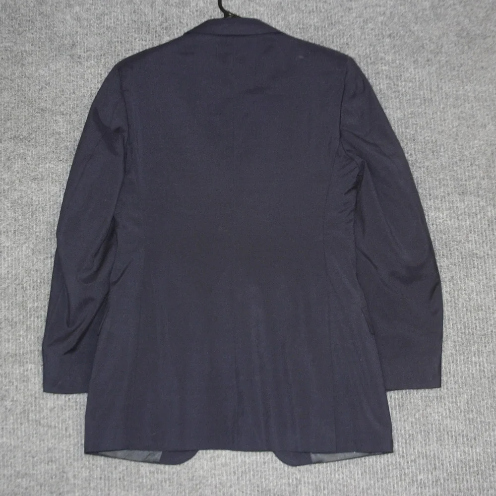 Carlo Collection Richman Mens Navy Blue Wool Blend Suit Jacket Blazer‎ Size 40R